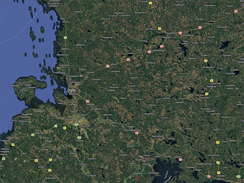 Lavettikuljetus talvisella tiellä Oulun seudun kaltaisessa ympäristössä